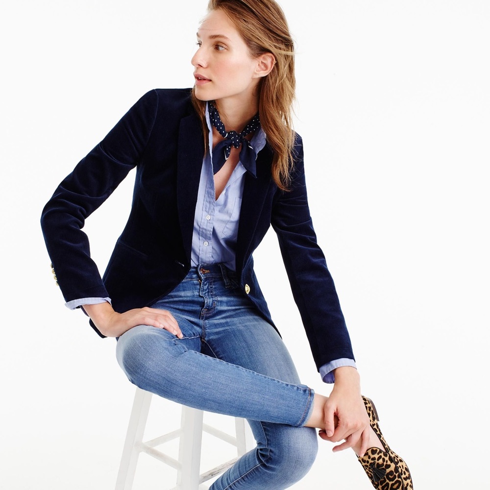 NEW J.Crew Campbell Corduroy Blazer (Navy Blue)